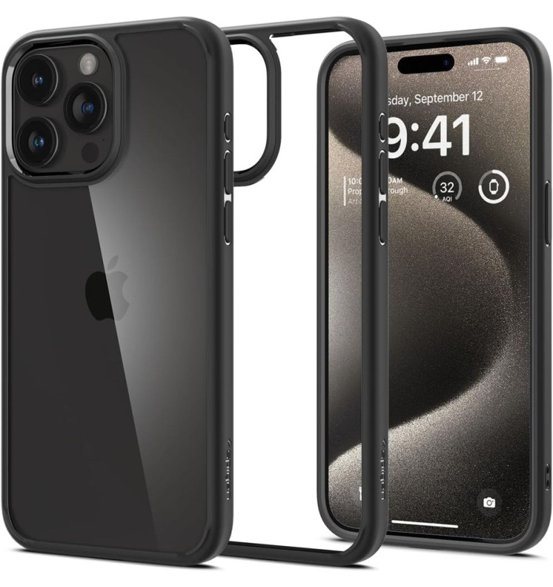 SPIGEN ULTRA HYBRID IPHONE 15 PRO MAX MATTE BLACK  SPIGEN ULTRA HYBRID IPHONE 15 PRO MAX MATTE BLACK