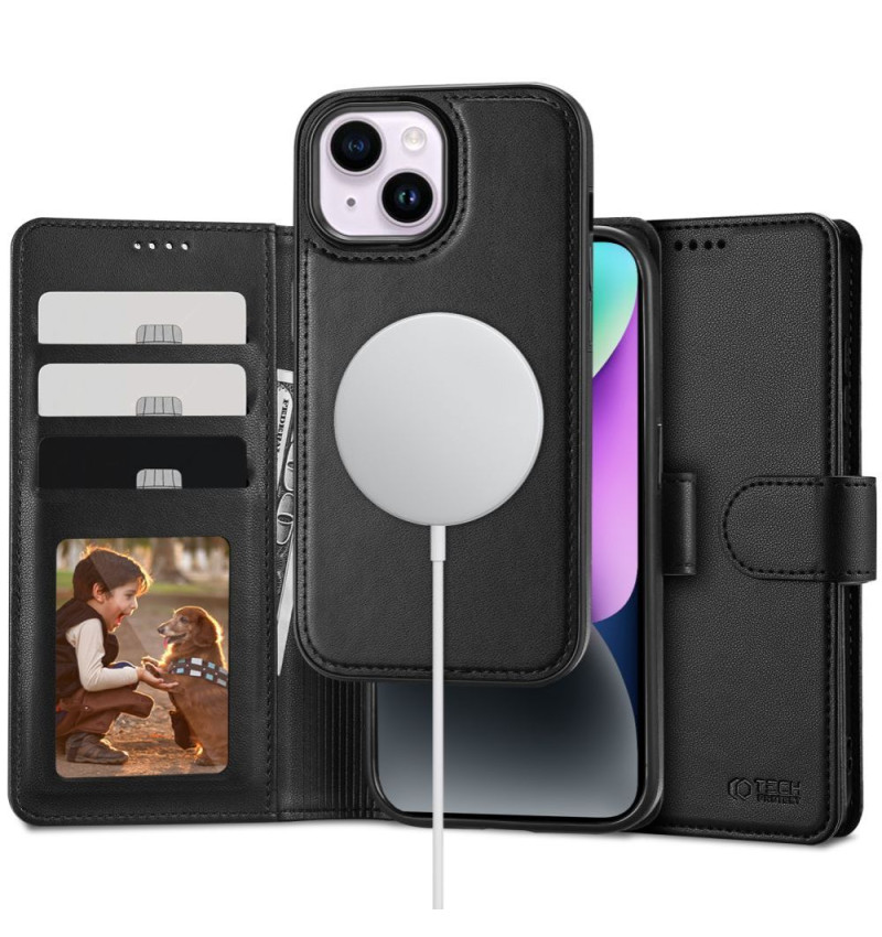 TECH-PROTECT WALLET MAGSAFE IPHONE 15 BLACK  TECH-PROTECT WALLET MAGSAFE IPHONE 15 BLACK