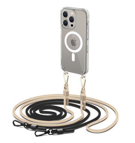 TECH-PROTECT FLEXAIR CHAIN MAGSAFE IPHONE 15 PRO BLACK & BEIGE 