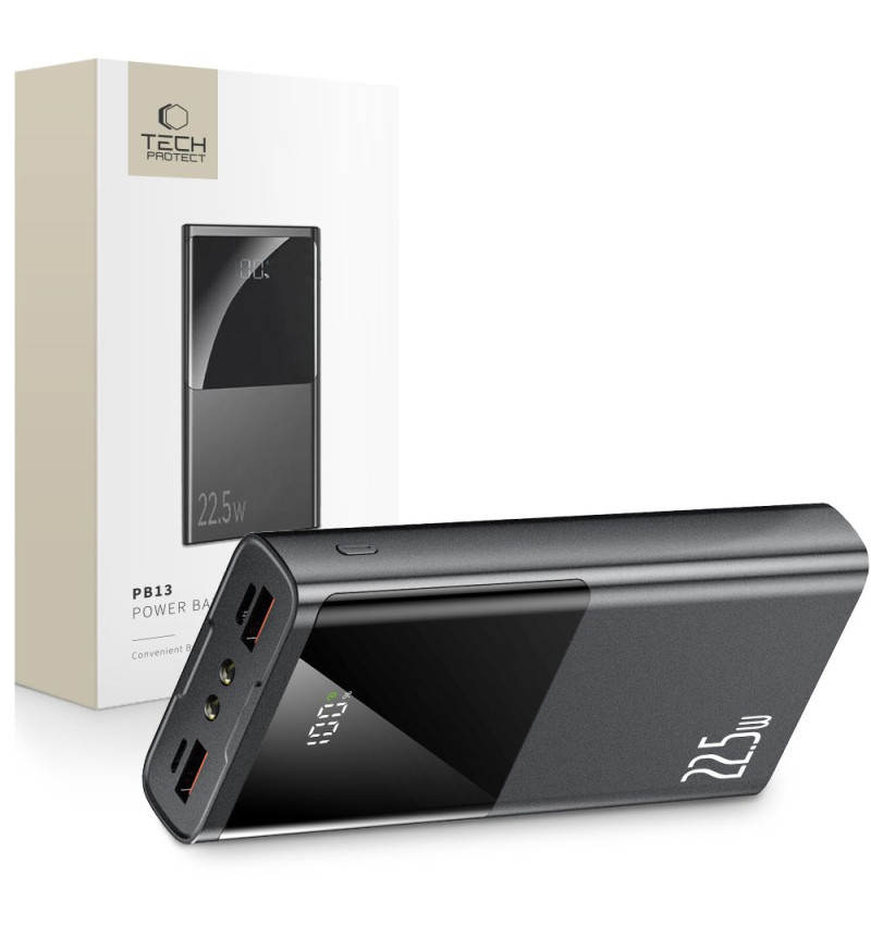 TECH-PROTECT PB13-22.5W POWER BANK 20000MAH GREY  TECH-PROTECT PB13-22.5W POWER BANK 20000MAH GREY