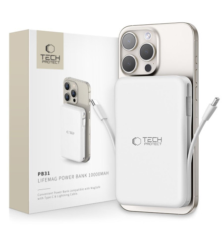 TECH-PROTECT PB31 LIFEMAG MAGSAFE POWER BANK 10000MAH WHITE 