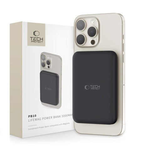 TECH-PROTECT PB10 LIFEMAG MAGSAFE POWER BANK 5000MAH BLACK 