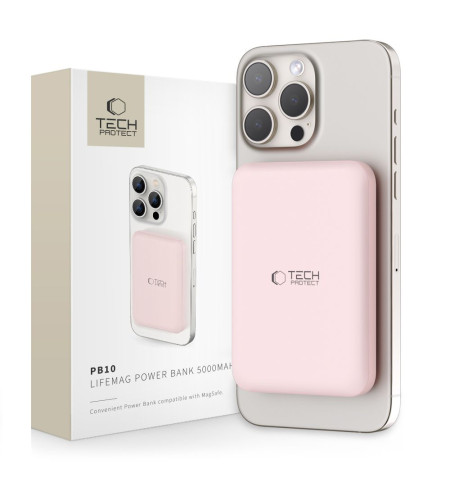 TECH-PROTECT PB10 LIFEMAG MAGSAFE POWER BANK 5000MAH PINK 