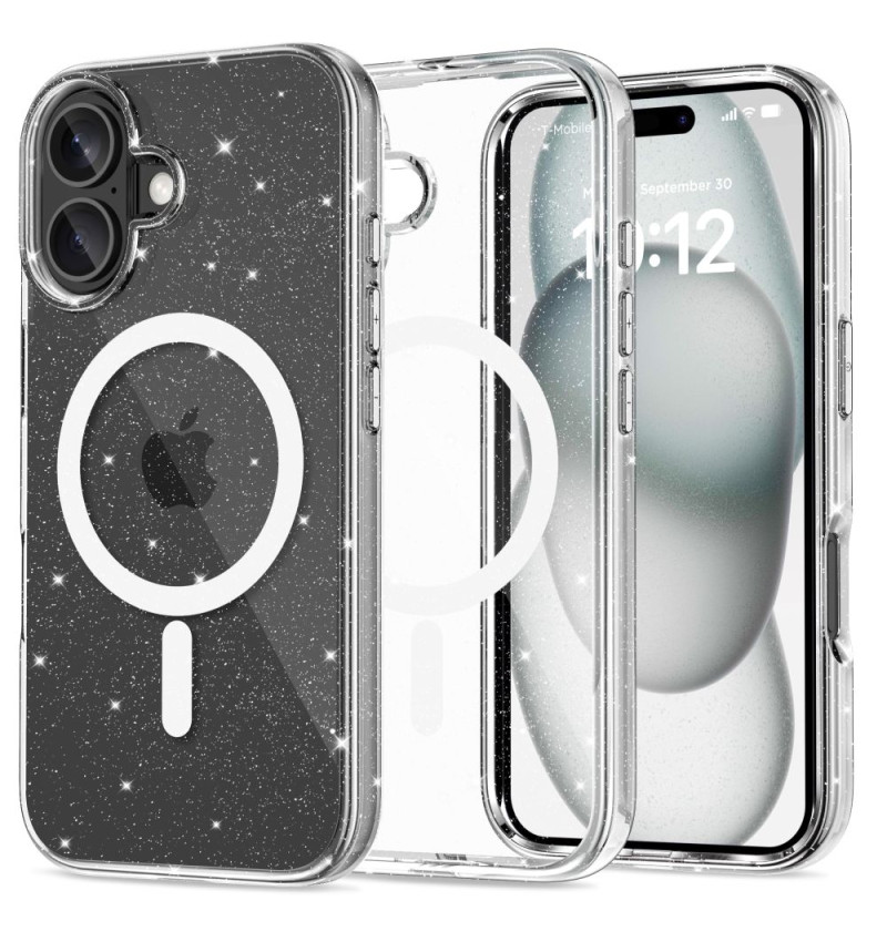 TECH-PROTECT FLEXAIR HYBRID MAGSAFE IPHONE 16 GLITTER  TECH-PROTECT FLEXAIR HYBRID MAGSAFE IPHONE 16 GLITTER