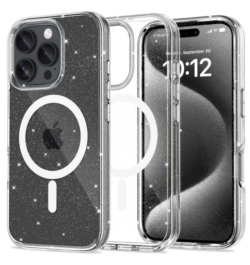 TECH-PROTECT FLEXAIR HYBRID MAGSAFE IPHONE 16 PRO MAX GLITTER  TECH-PROTECT FLEXAIR HYBRID MAGSAFE IPHONE 16 PRO MAX GLITTER