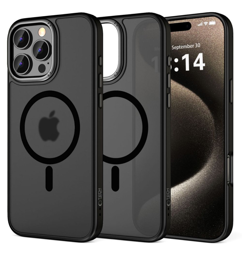 TECH-PROTECT MAGEDGE MAGSAFE IPHONE 16 PRO MAX MATTE BLACK/GUNMETAL  TECH-PROTECT MAGEDGE MAGSAFE IPHONE 16 PRO MAX MATTE BLACK/GUNMETAL