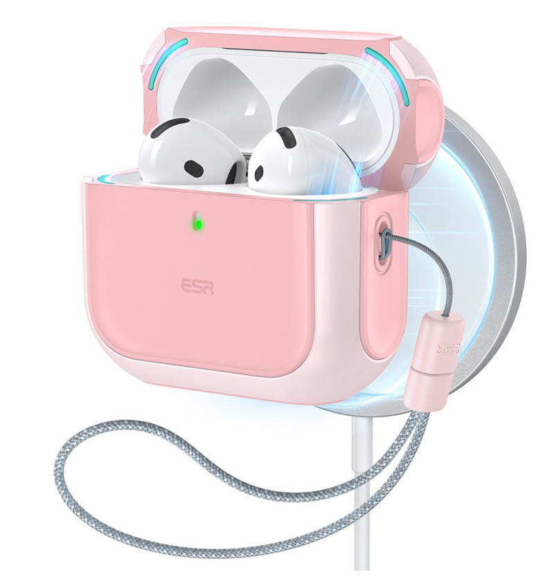 ESR ORBIT HALOLOCK MAGSAFE APPLE AIRPODS 4 PINK  ESR ORBIT HALOLOCK MAGSAFE APPLE AIRPODS 4 PINK
