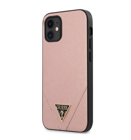 Guess Saffiano V Etui iPhone 12 Mini (róż) 