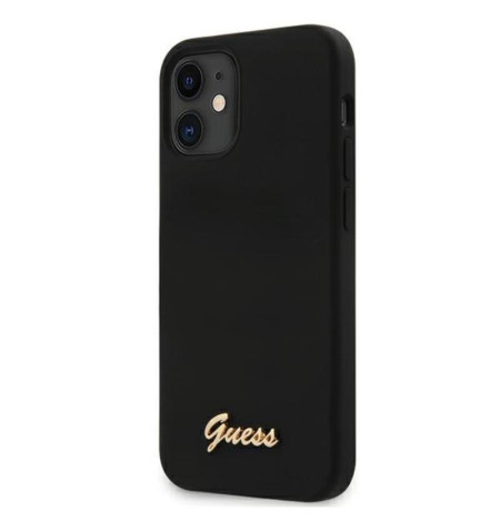 Guess Silicone Script - Etui iPhone 12 mini (czarny) 