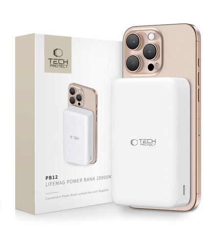 TECH-PROTECT PB12 LIFEMAG MAGSAFE POWER BANK 20000MAH WHITE 