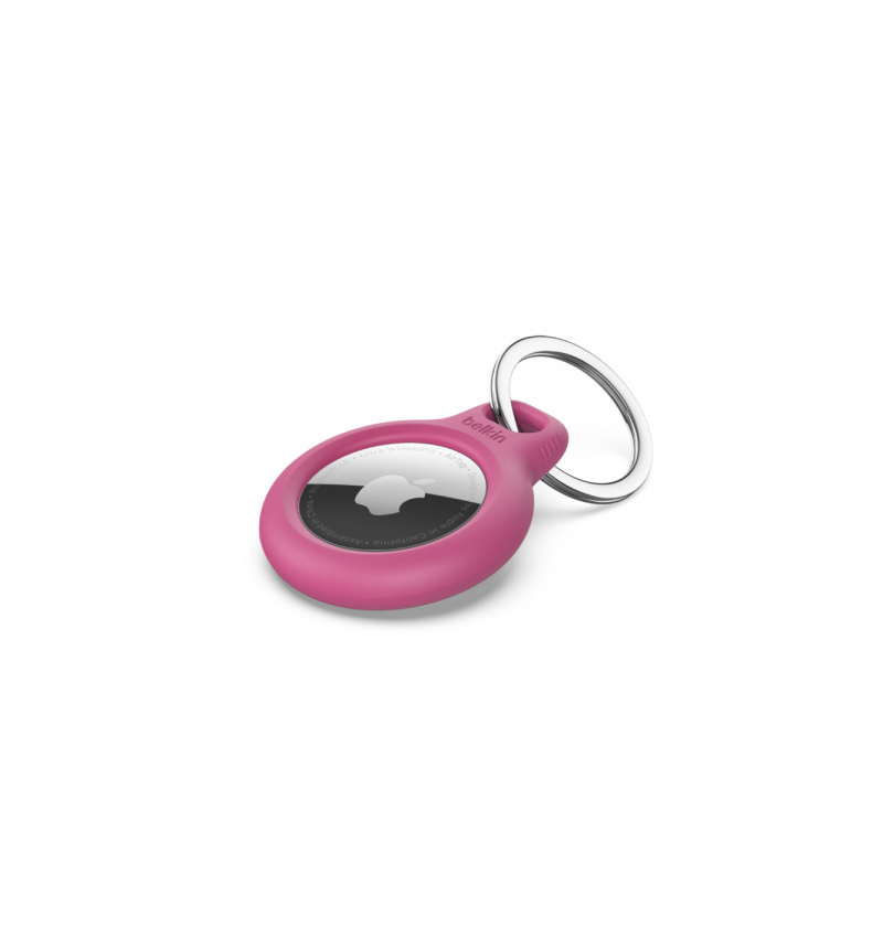 Belkin Secure AirTag Holder with Keyring - Pink  Belkin Secure AirTag Holder with Keyring - Pink