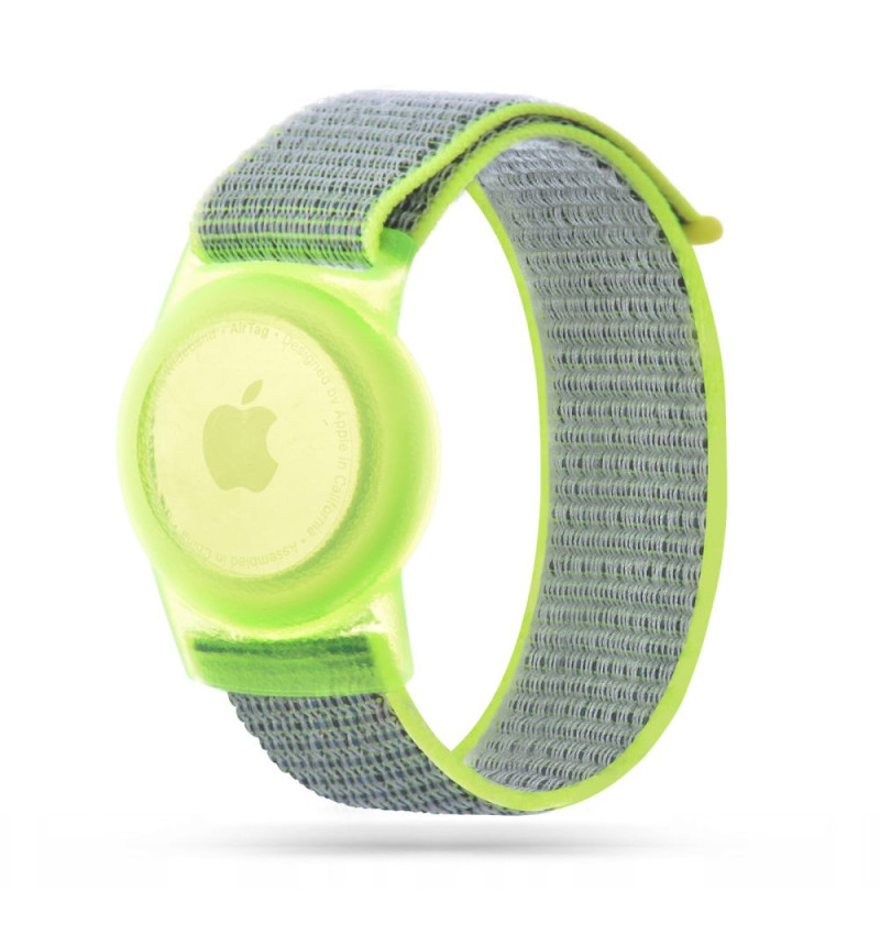TECH-PROTECT NYLON FOR KIDS APPLE AIRTAG (LIME)  TECH-PROTECT NYLON FOR KIDS APPLE AIRTAG (LIME)