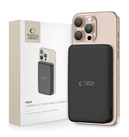 TECH-PROTECT PB24 LIFEMAG QI2 MAGSAFE POWER BANK 10000MAH BLACK 