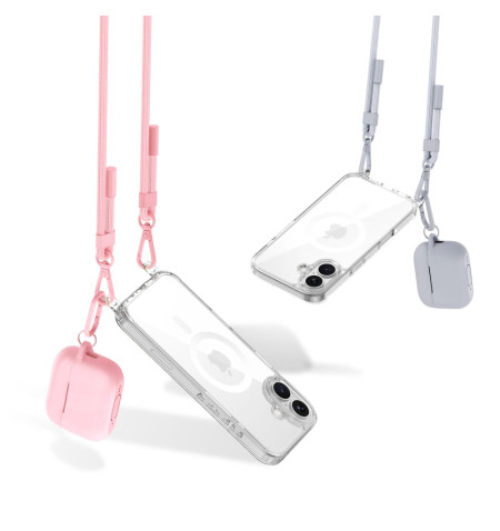 TECH-PROTECT FLEXAIR CHAIN MAGSAFE IPHONE 16 GREY & PINK 