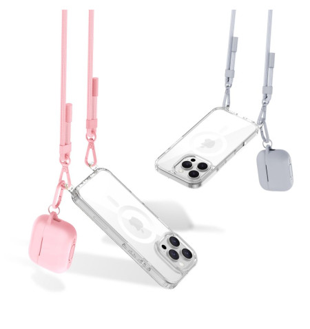 TECH-PROTECT FLEXAIR CHAIN MAGSAFE IPHONE 16 PRO GREY & PINK 