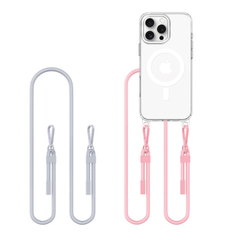 TECH-PROTECT FLEXAIR CHAIN MAGSAFE IPHONE 16 PRO MAX GREY & PINK 