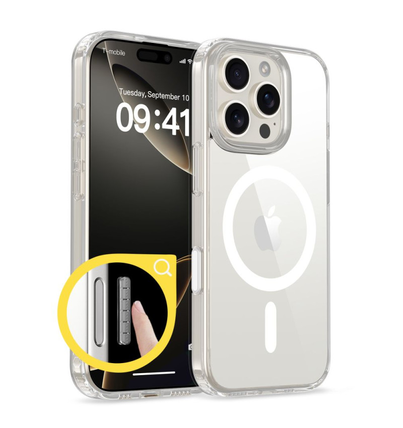 TECH-PROTECT FLEXAIR HYBRID CC MAGSAFE IPHONE 16 PRO MAX CLEAR  TECH-PROTECT FLEXAIR HYBRID CC MAGSAFE IPHONE 16 PRO MAX CLEAR