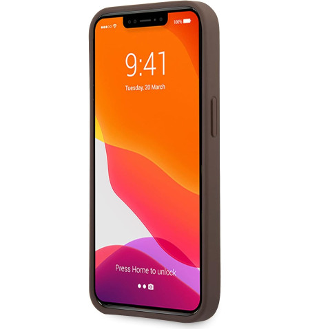 Guess 4G Printed Stripe - Etui iPhone 13 mini (brązowy) 