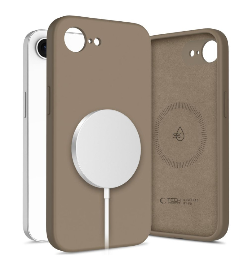 TECH-PROTECT LIQUID SILICONE MAGSAFE IPHONE 16E CHOCOLATE BROWN  TECH-PROTECT LIQUID SILICONE MAGSAFE IPHONE 16E CHOCOLATE BROWN