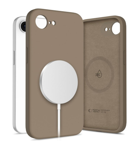 TECH-PROTECT LIQUID SILICONE MAGSAFE IPHONE 16E CHOCOLATE BROWN 
