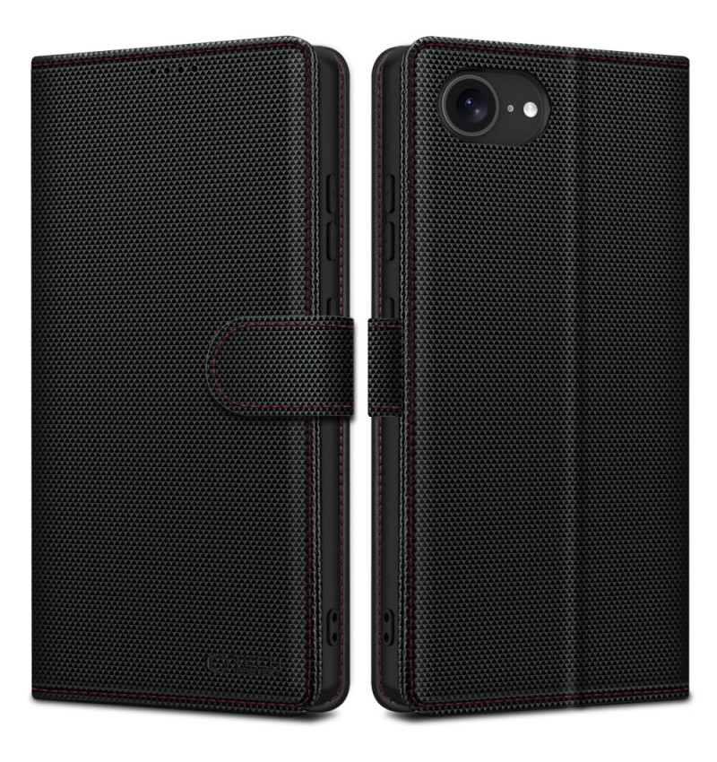 TECH-PROTECT WALLET RS IPHONE 16E BLACK/RED  TECH-PROTECT WALLET RS IPHONE 16E BLACK/RED