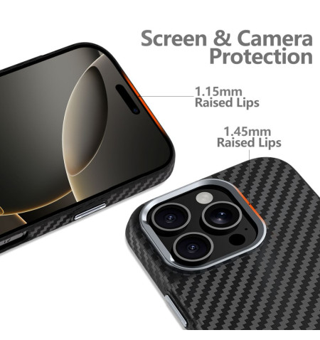 TECH-PROTECT ION CARBON MAGSAFE IPHONE 16E BLACK/SILVER 