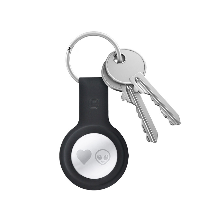 Crong Silicone Case with Key Ring – Etui ochronne brelok do Apple AirTag (czarny)  Crong Silicone Case with Key Ring – Etui ochronne brelok do Apple AirTag (czarny)