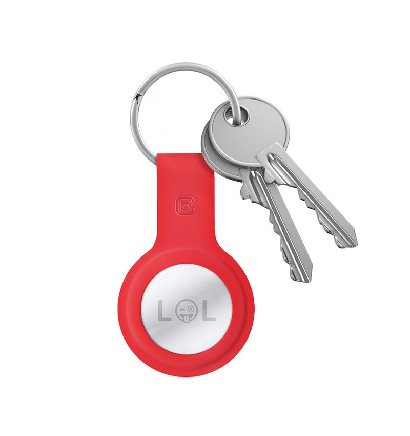 Crong Silicone Case with Key Ring – Etui ochronne brelok do Apple AirTag (czerwony)  Crong Silicone Case with Key Ring – Etui ochronne brelok do Apple AirTag (czerwony)
