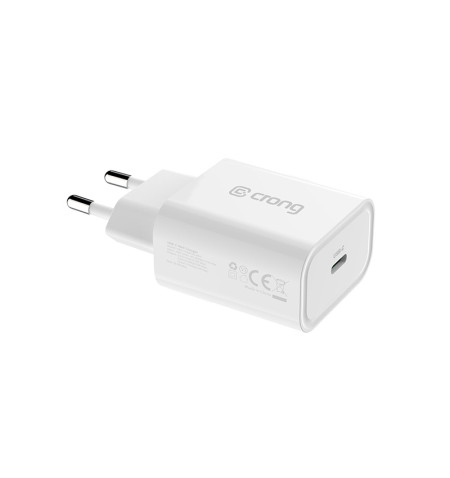 Crong USB-C Travel Charger – Ładowarka sieciowa USB-C Power Delivery 20W (biały) 