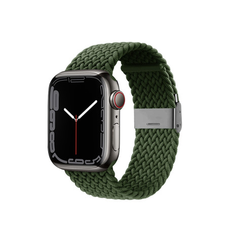 Crong Wave Band – Pleciony pasek do Apple Watch 44/45/46/49 mm (zielony)