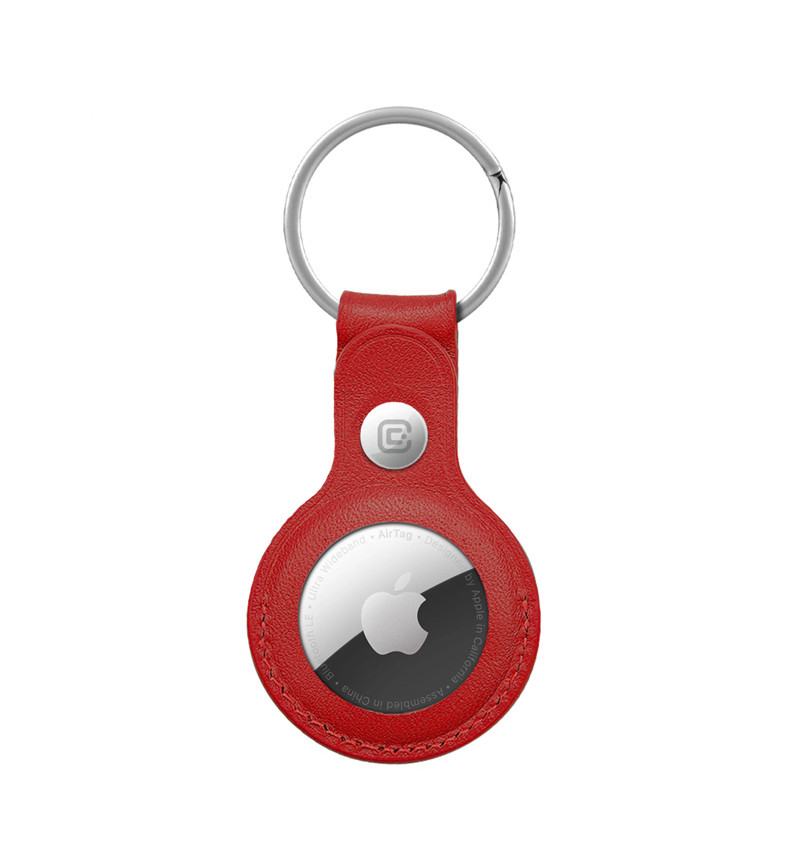Crong Leather Case with Key Ring – Skórzane etui ochronne brelok do Apple AirTag (czerwony)  Crong Leather Case with Key Ring – Skórzane etui ochronne brelok do Apple AirTag (czerwony)