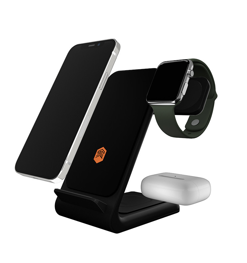 STM ChargeTree Swing – Ładowarka bezprzewodowa 3w1 do iPhone, AirPods i Apple Watch (czarny)  STM ChargeTree Swing – Ładowarka bezprzewodowa 3w1 do iPhone, AirPods i Apple Watch (czarny)