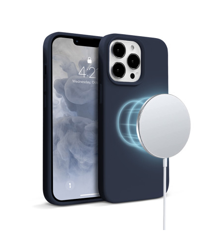 Crong Color Cover Magnetic - Etui iPhone 13 Pro Max MagSafe (granatowy)
