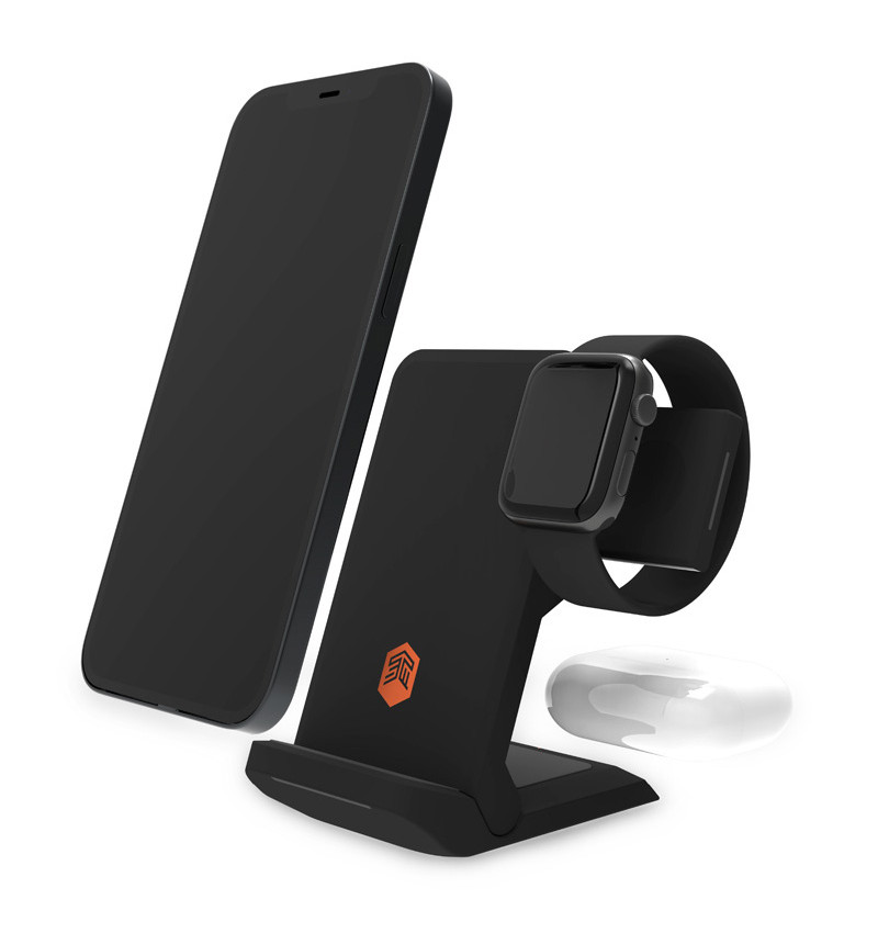STM ChargeTree Go – Mobilna ładowarka bezprzewodowa 3w1 do iPhone, AirPods i Apple Watch (czarny)  STM ChargeTree Go – Mobilna ładowarka bezprzewodowa 3w1 do iPhone, AirPods i Apple Watch (czarny)