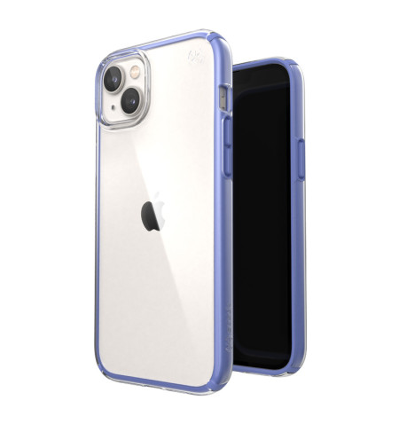 Speck Presidio Perfect-Clear with Impact Geometry - Etui iPhone 15 Plus / 14 Plus z powłoką MICROBAN (Clear / Grounded Purple)