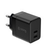 Crong Ultra Compact GaN - Ładowarka sieciowa 2x USB-C 35W PD 3.0 z PPS (czarny)