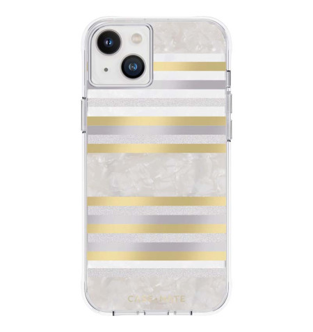 Case-Mate Pearl Stripes MagSafe - Etui iPhone 14 Plus zdobione masą perłową (Pearl Stripes)