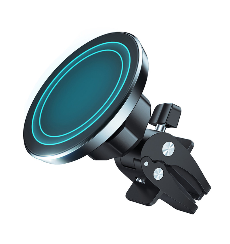 Crong Carclip Magnetic - Magnetyczny uchwyt samochodowy MagSafe (czarny)  Crong Carclip Magnetic - Magnetyczny uchwyt samochodowy MagSafe (czarny)