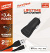 Energizer HardCase - Ładowarka samochodowa 2x USB-A 17W 3.4A + Kabel Lightning certyfikat MFi (Czarny)