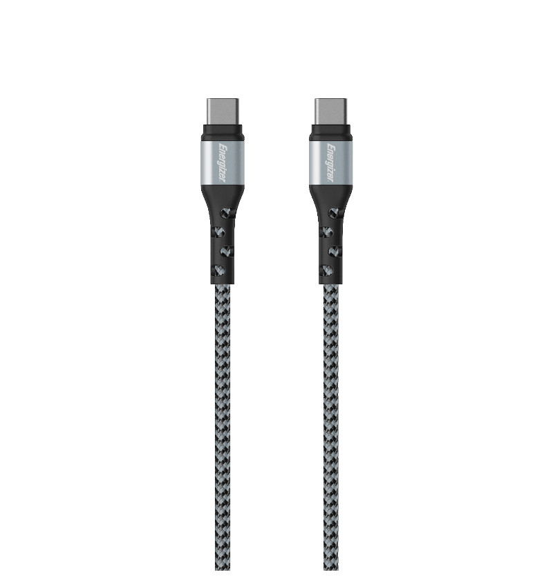 Energizer Ultimate - Kabel połączeniowy USB-C do USB-C 2m (Srebrny)  Energizer Ultimate - Kabel połączeniowy USB-C do USB-C 2m (Srebrny)
