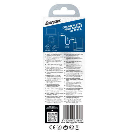 Energizer Ultimate - Kabel połączeniowy USB-A do USB-C 2m (Czarny) 