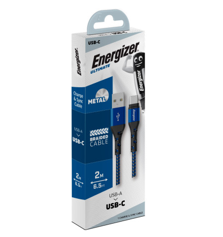 Energizer Ultimate - Kabel połączeniowy USB-A do USB-C 2m (Niebieski) 