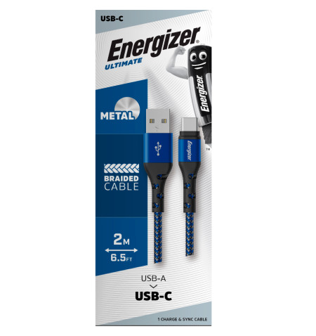 Energizer Ultimate - Kabel połączeniowy USB-A do USB-C 2m (Niebieski) 