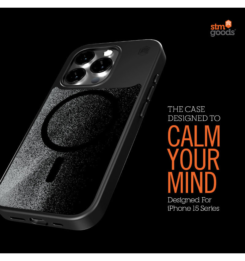 STM Relax Sand MagSafe - Etui iPhone 15 Pro Max (Black / Grey)  STM Relax Sand MagSafe - Etui iPhone 15 Pro Max (Black / Grey)