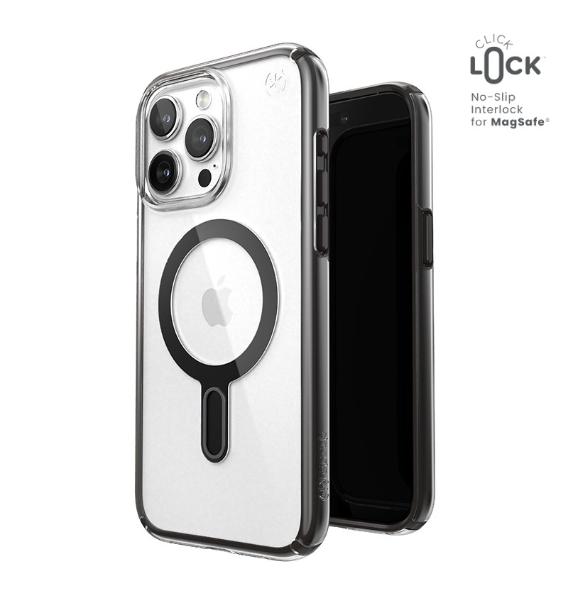 Speck Presidio Perfect-Clear ClickLock Magsafe - Etui iPhone 15 Pro Max (Clear / Frosted Black / Slate Grey)  Speck Presidio Perfect-Clear ClickLock Magsafe - Etui iPhone 15 Pro Max (Clear / Frosted Black / Slate Grey)