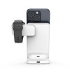 Crong MagSpot Pivot Stand - Ładowarka bezprzewodowa 3w1 z MagSafe do iPhone, Apple Watch i AirPods (biały)