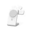 Crong MagSpot Pivot Stand - Ładowarka bezprzewodowa 3w1 z MagSafe do iPhone, Apple Watch i AirPods (biały)