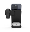 Crong MagSpot Pivot Stand - Ładowarka bezprzewodowa 3w1 z MagSafe do iPhone, Apple Watch i AirPods (czarny)