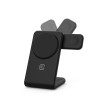 Crong MagSpot Pivot Stand - Ładowarka bezprzewodowa 3w1 z MagSafe do iPhone, Apple Watch i AirPods (czarny)