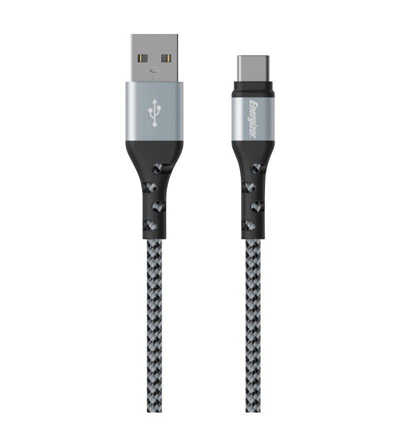 Energizer Ultimate - Kabel połączeniowy USB-A do USB-C 2m (Srebrny)  Energizer Ultimate - Kabel połączeniowy USB-A do USB-C 2m (Srebrny)